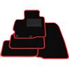 Generico Tappetini compatibili con Mitsubishi ASX 2007-2023, bordo rosso, kit tappetini auto personalizzati, set tappeti in velluto, tappeto auto