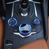 AUTO-spro per Romeo Giulia Stelvio 2017 2018, manopole multimediali per console auto in lega di alluminio con finitura cerchio (blu)