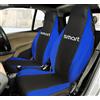 Rebeca Shop® Coprisedili Auto Compatibili per Smart | Made in Italy | Set Copri-sedile Anteriori Coppia (w450 - Prima Serie, Nero/Blu Royal)