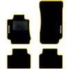 QUEMAR Tappetini Auto compatibili con Alfa Romeo Giulia dal 2016 / Kit Tappeti Moquette e Gomma su Misura (Set 2 Anteriori + 2 Posteriori) / Ricami e Colori Personalizzati (Bordo Giallo, 2 Ricami)