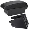 SHUGWA Auto Braccioli Per C1 Per Peugeot 107 Per Toyota Per Aygo BJ Box Bracciolo Accessori Auto Scatola Negozio Di Dettagli Interni Installazione Semplice Bracciolo Centrale(B3 Black white 3USB)