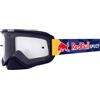 Red Bull Spect Eyewear Red Bull Spect Evan MX - Occhiali da sole con montatura blu opaco, cinturino blu triangolare, lenti trasparenti a pannello singolo