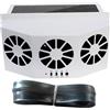 Naqqios Ventola per finestrino auto - Ventilatore per auto, Dispositivo di raffreddamento per finestrino auto | Ventilatore solare silenzioso con 3 uscite, ventilatore per finestrino auto con batteria da 1600