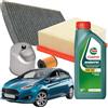 Ricambi auto SMC: Kit Tagliando 4 filtri + 4 litri olio motore Castrol Magnatec 5w30 A5 per Ford Fiesta VI 1.6 Tdci 75 cv - Filtro Aria, Olio, Carburante e Abitacolo al carbone attivo