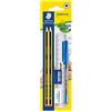 STAEDTLER 121SET BKD Noris School Graphite HB Pencil Student Stationery Set (confezione da 2 matite, penna blu, righello, gomma e temperino), nero