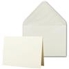 NEUSER PAPIER Confezione da 25 biglietti di auguri con buste foderate a costine, formato DIN B6, bianco naturale, 12 x 17 cm, con aletta umettabile