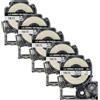 vhbw 5x Cassetta nastro compatibile con KingJim SR530, SR3900C, SR3900P, SR3700P, SR40 etichettatrice 8m x 18 mm nero su bianco, plastica