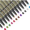 Baozun Water based metal, Penne Metalliche 12 Colori Glitterate, Pennarelli Acrilici per Scrapbooking, Guestbook Matrimoni/Compleanni, Album Fotografici con Pagine Nere, Artigianato(12 colori)