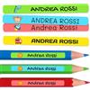 Haberdashery Online 50 Etichette adesive personalizzate per matite, penne e pennarelli. Adesivi scolastici con nome per contrassegnare gli oggetti. Adesivi impermeabili per scuola. Misura 4,6 x 0,6 cm