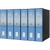 Esselte DOX 2 - 6 Registratori con custodia A4 e meccanismo a leva, Raccoglitori con leva formato Protocollo (23x33cm) con Dorso da 8 cm, Azzurro, 85 x 352 x 288 mm, Conf.da 6 pezzi, D15216