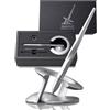 novium Hoverpen Interstellar - Penna magnetica fluttuante, Starlight Silver | Levitazione magnetica, design ispirato allo spazio, penna a sfera con ricarica Schmidt, idea regalo di lusso