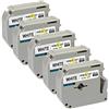Yellow Yeti 5 Cassette M K231 MK231 MK-231BZ nero su bianco 12mm x 8m Nastri compatibili per Etichettatrici Brother P-Touch BB-4 PT-45 PT-55 PT-65 PT-70 PT-75 PT-80 PT-85 PT-90 PT-M95 PT-100 PT-110