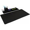 Oggettando Set Scrivania in eco pelle PU Nera, 3 in 1 Organizer a incastro con Bicchiere Porta Penne, Porta bigliettini, Porta oggetti Ufficio Casa, Tappetino scrivania 70x35 cm (PU Nero)
