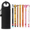 LEGAMI - Set di 7 penne gel cancellabili + astuccio portapenne 2 in 1 - con inchiostro cancellabile termosensibile, colori dell'inchiostro e disegni del corpo, punta da 0,7 mm, set 2 (pinguino)