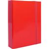Pryma Cartella con Elastico Piatto 25x35 cm - Organizzatore Documenti, Design Resistente, Colori Moderni (Rosso, D3)
