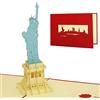 LINPOPUP LIN - Pop Up 3D Biglietto di auguri, Statua della libertà New York Stati Uniti (#186)