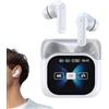 Generico Auricolari per traduttori: dispositivo AI wireless, auricolare intelligente, traduttore vocale in reale, auricolare con display LED | Accessorio per la cancellazione del rumore per all