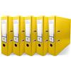 Netuno 5x raccoglitore a4 a leva giallo registratore archivio dorso 8 cm con 2 anelli faldone cartone per documenti