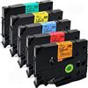 NEOUZA ACD.auto - 5 cartucce a nastro laminato, compatibili con Brother P-Touch Tze TZ, 12 mm x 8 m Set of 5 Colors