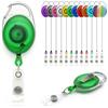 Lanyards Tomorrow Verde Clip a Bobina Retrattile Yoyo Porta Badge con Portachiavi a Moschettone per Carta d'identità di LanyardsTomorrow ID a scomparsa porta mulinello Pacco da 10 pezzi unità