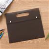 MOTT Cartella a portafoglio in plastica con manico per il trasporto, cartella A4 con bottone, organizer per carta per documenti, borsa per ufficio, scuola, cancelleria, marrone, confezione da 2