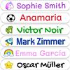 Haberdashery Online 50 Adesivi personalizzati con nome per bambini. Etichette adesive per scuola, asilo, libri, giocattoli e contenitori Tupperware. Etichette impermeabili 6x1 cm.