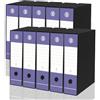 LogicaShop DOX Faldoni Portadocumenti Ufficio con Custodia, Raccoglitore ad Anelli A4, Dorso 8, Formato Commerciale, 32 cm Altezza, Classificatori Dossier Archivio Fatture e Documenti, 10 Pz (Viola)