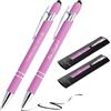 Jolis Papiers Penne personalizzate 2 in 1 con stilo touch - Incisione laser diversa su ogni penna - Chrome o Rose Gold - Astuccio regalo doppio incluso - 2 pezzi