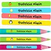 ETIKIDS Etichette Adesive Personalizzate per segnare matite e penne. Etichette adesive in vinile impermeabili colorate per bambini a scuola e all'asilo. Dimensioni 4,6 x 0,6 cm (50)