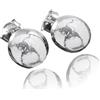 DHRUVIKA JEWELRY 925 Sterling Silver Ear Stud For Womens Howlite Ear Stud Sterling Silver Stud Earrings Bezel Set Gemstone Trendy Ear Stud