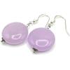 Generico Orecchini in Giada Viola Lavanda e Argento 925 Italiano, Gioielli Pietre Dure, Bijoux Estate, Regalo per Lei
