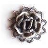 Handmade spilla fiore, spilla rosa grigia stile vintage