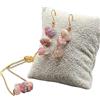 PSS Completo Collana con orecchini in argento 925 color oro con pietre dure naturali in Tormalina Rosa - Haifa Tormalina Rosa -