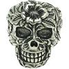 Empress Jewelry Anello in Argento 925 Teschio e Fiore R001441