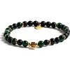 PSS Bracciale pietra Onice Nero e Occhio di Falco Verde lettera personalizzata chiusura moschettone firmato Desja
