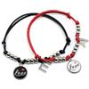 Generic Bracciali cordino cerato ciondolo con scritta Love e iniziale - 2 pezzi - Braccialetti per coppia idea regalo San Valentino