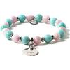 PSS Bracciale elastico da donna con pietra naturale Amazzonite e Kunzite ciondolo acciaio Desja