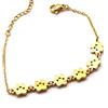Generico Bracciale Minimal zampine - Bracciale mini zampine - Bracciale impronte (Oro Giallo, Sei Zampe)