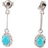 Generico Turquoise Earrings in 925 Sterling Silver Long Drops Prong Setting Twisted Wire Earrings