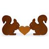 Elisaspuzzles Scoiattoli con cuore in legno soprammobile