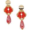 tizianat: gemstone, pearls and beads han orecchini rossi pendenti a goccia ceramica fatti a mano con perline di vetro design speciale