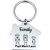 Vero Bijoux Portachiavi Famiglia - Portachiavi Casa con incisa la Famiglia - Portachiavi con ciondolo personalizzato con nomi e menbri della Famiglia - Made in Italy