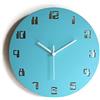 Generico 28cm Piccolo orologio da parete senza ticchettio con numeri digitali dei vecchi computer colorato come turchese blu Particolari orologi a muro geek moderno x sala Design italiano originale e nerd
