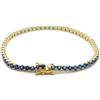 Generico Bracciale Uomo Donna Tennis In Argento 925 Dorato Placcato Oro Giallo 18kt Con Zirconi Pietre Blu 3mm Brillanti Tutte le lunghezze 16-17 - 18-19 -20-21cm (16 cm)