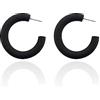 Knick Knack OÜ Orecchini Minimalisti a Cerchio: Accessori Intemporali e Chic (L, Nero)