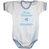 Zigozago - Body Neonato in Cotone 100% Made in Italy | Personalizzabile con Nome | Ricamo Il mio Battesimo sul Davanti | Manica Corta | Rosa o Azzurro
