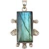 Handmade Ciondolo con pietra preziosa di labradorite blu appariscente, fatto a mano, in argento sterling 925, stile bohémien, regalo per lei.