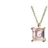 ANEMONE JEWELRY Favolosa Quarzo Rosa Collana di Anemone - Collana Quadrata Ciondolo, Collana Moda, Collana Cristallo - Collana Gemme Semi Preziose e Pietra di nascita - Fatta a Mano - con Elegante Kit Regalo