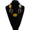 Handmade Generico collana corta girocollo pietre grandi nere e gialle boho fatta a mano handmade regalo donna