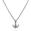 Jewellery Pit - Collana con ancora della nave | Ciondolo gotico da motociclista | Collana da uomo in argento sterling con catena d'argento e panno di pulizia in regalo (45 cm)